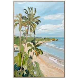 CALMING COASTLINE A FRAMED ARTWORK
