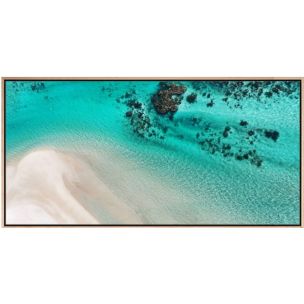 NINGALOO REEF CANVAS ARTWORK WITH NATURAL FRAME - 576 X 1148