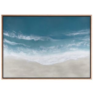 OCEAN HAZE CANVAS ARTWORK  WITH NATURAL FRAME - 1000 X 1400