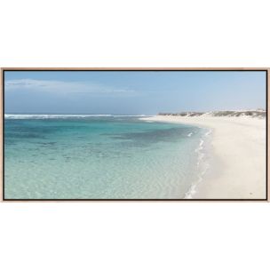 ROLLING SURF II CANVAS ARTWORK WITH NATURAL FRAME - 576 X 1148