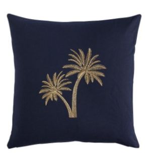 ROYAL NAVY PALM CUSHION 55X55 - FEATHER