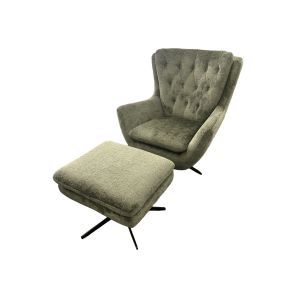 POLTRONA CHAIR & FOOTSTOOL SOLO MILITARY FABRIC