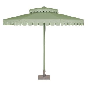 RIO RETRO 2.7M PULLEY UMBRELLA - BASIL GREEN WITH WHITE TRIM