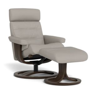 LAZBOY ROYAL RECLINER + FOOTSTOOL - ESSENZA FROST / WENGE
