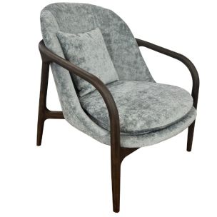SAIGON ACCENT CHAIR - DARK FRAME / LIGHT BLUE FABRIC