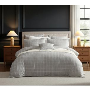 STRATUS CHARCOAL KING QUILT COVER SET PRIVATE COLLECTION