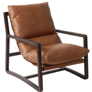 SUSSEX LEATHER OCCASIONAL CHAIR