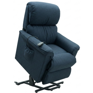 LAZBOY STANLEY BRONZE POWER LIFT CHAIR - INDIGO IBRODERICK FABRIC