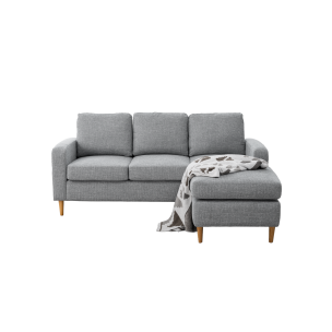TERRY SOFA CHAISE SOFA BED SILVER FABRIC