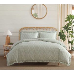 TOMMY BAHAMA LINE PALMS GREEN QUILT COVER SET - SUPER KING