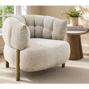 ZANE FABRIC ARMCHAIR - CHAMPAGNE