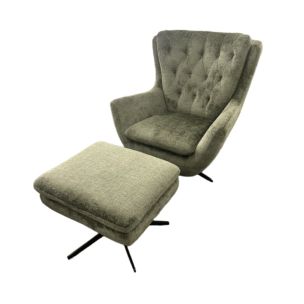 POLTRONA FABRIC CHAIR AND FOOTSTOOL