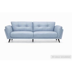 MAURICE 2 SEATER SOFA OSLO SKY BLUE LEATHER 40/04