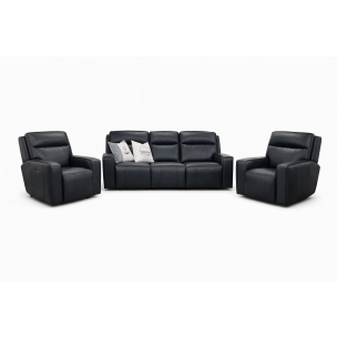 SALINA LEATHER 3EDED SOFA - RICHMOND MIDNIGHT 200/85