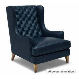 ZOE WINGBACK CHAIR OCEAN LEATHER 60/17