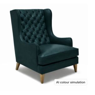 ZOE ACCENT CHAIR - PEACOCK LEATHER 09/40
