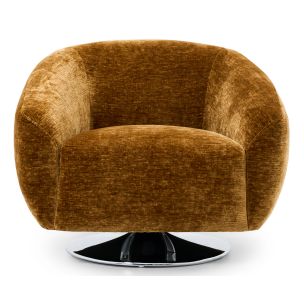 LETO SWIVEL OCCASIONAL CHAIR ASTON VINTAGE GOLD FABRIC