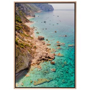 COFU GREECE 1 CANVAS ARTWORK WITH NATURAL FRAME - 1000 X 700