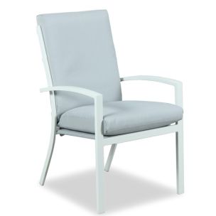 MATZO HIGH BACK WHITE OUTDOOR CHAIR WITH CUSHION