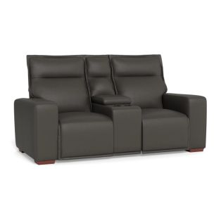 LAZBOY HARTFORD 2.5 SEATER THEATRE W/ LUMBAR - OSLO DARK GREY LEATHER