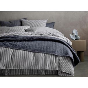 SHERIDAN REILLY STRIPE KING QUILT COVER SET - ATLANTIC