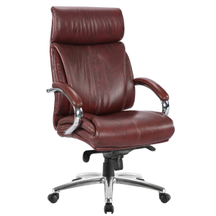 RENOIR EXECUTIVE LEATHER DESK CHAIR - BURGUNDY